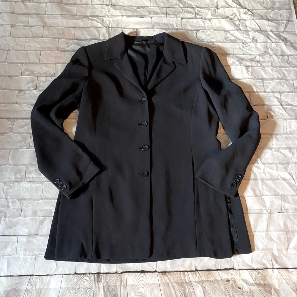 Linda allard Ellen Tracy blue 4 button blazer size 12 - Picture 2 of 13